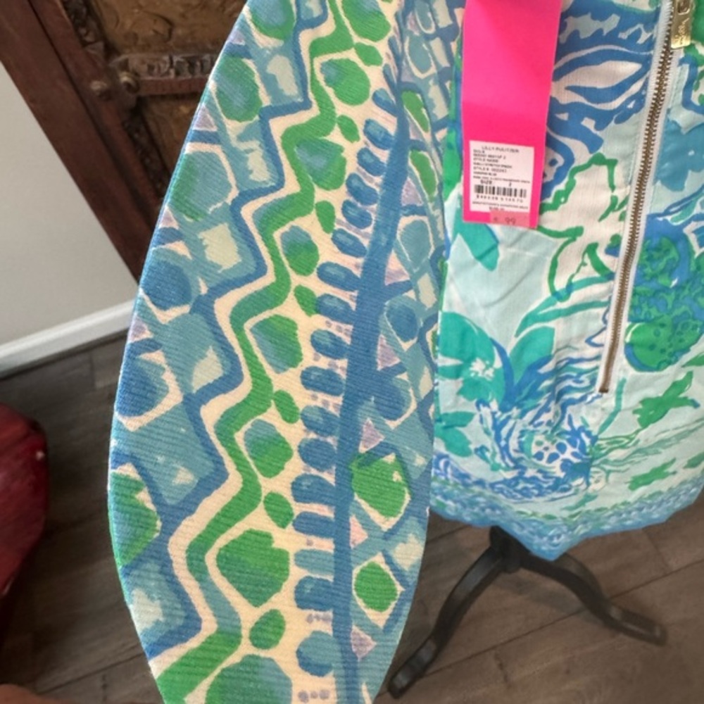 Lilly Pulitzer Blue and Green Mini Dress 2 - Picture 5 of 13